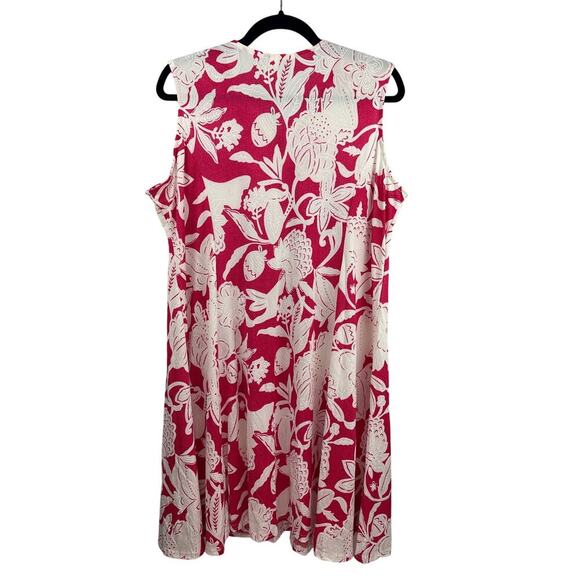 Shoreline Women’s Pink Floral Tank Dress Sz L – Gold Zipper Sleeveless Sundress - Picture 4 of 4